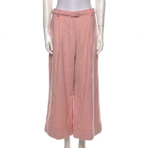 Simone Rocha pink wide leg cropped cuffed wool trouser